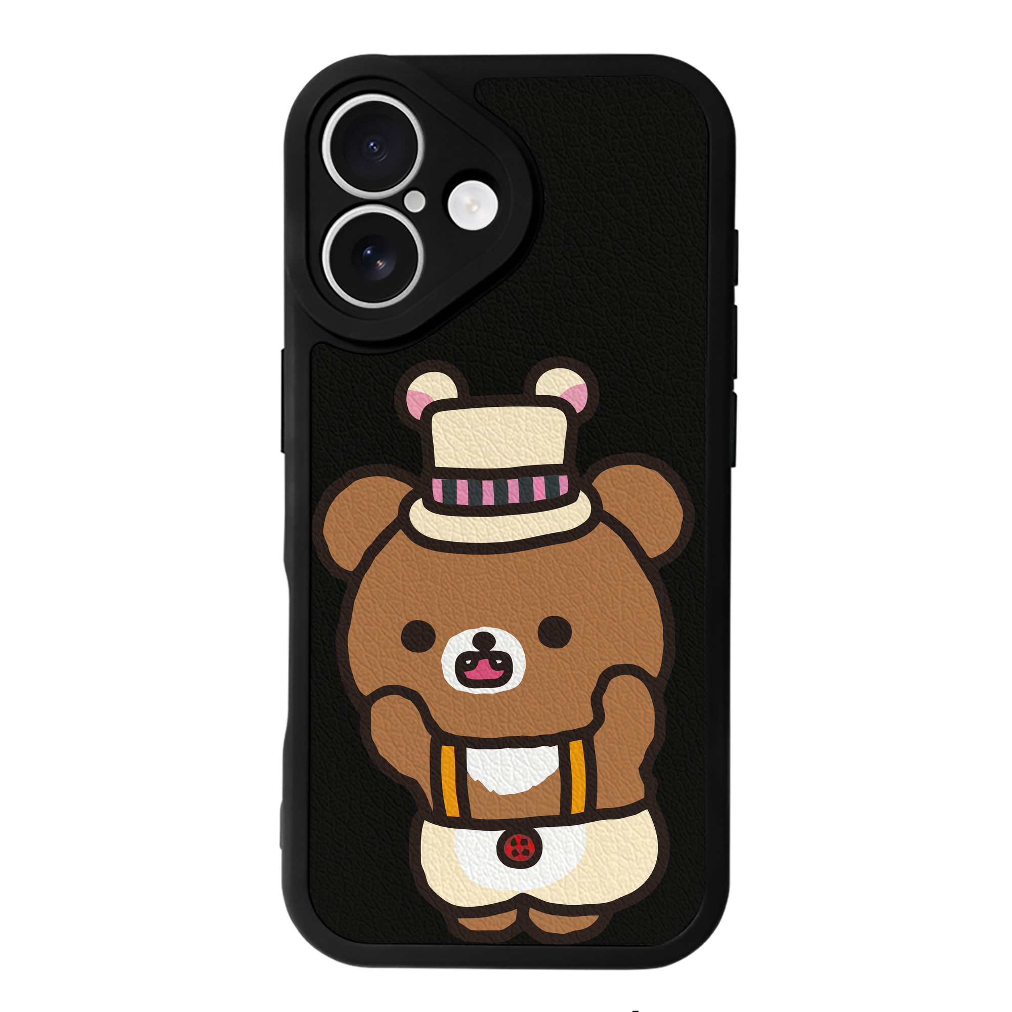 （画像用） リラックマ リラックマ キイロイトリ Rilakkuma Korilakkuma Kiiroitori 【iPhone 16シリーズ対応】シリコンスマホケース（レザー調） 材質：シリコン